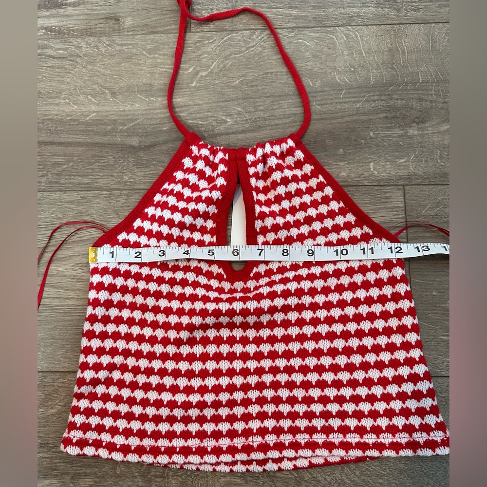 Red & White Crochet Knit Halter Top – Zara (NWT, Size Small) - Picture 9 of 12